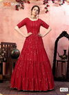 Red Colour Latest Fancy Designer Festive Wear Georgette Fancy Golden Sequence Anarkali Long Gown Collection 4522